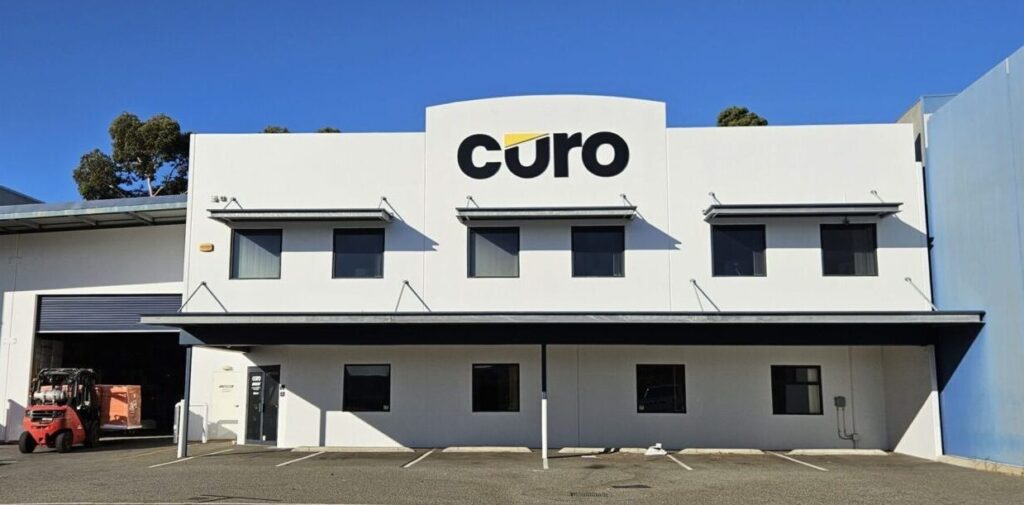 Curo sign on building