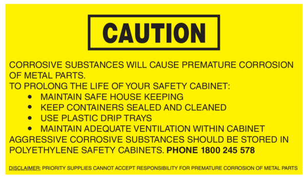 Caution - Caution Class 8 Disclaimer - Corrosive substances