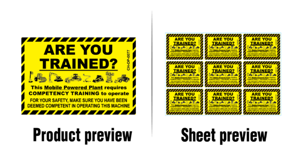 Are You Trained - Supplied in sheets of 9