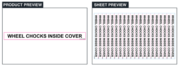 Wheel Chocks - Supplied in sheets of 20