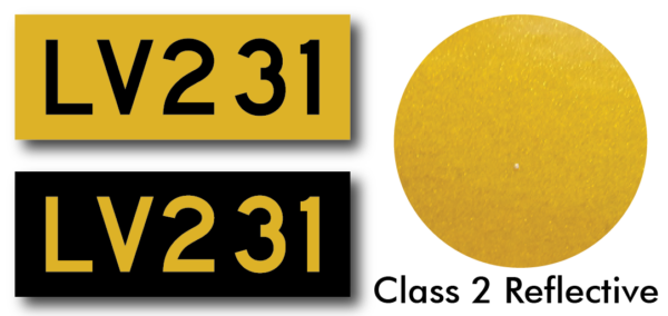 Class 2 Yellow Reflective Call Sign