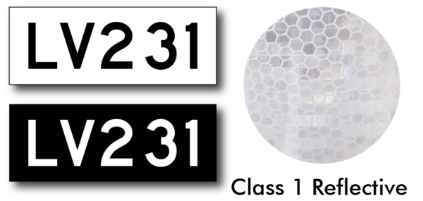 Class 1 White Reflective Call Sign