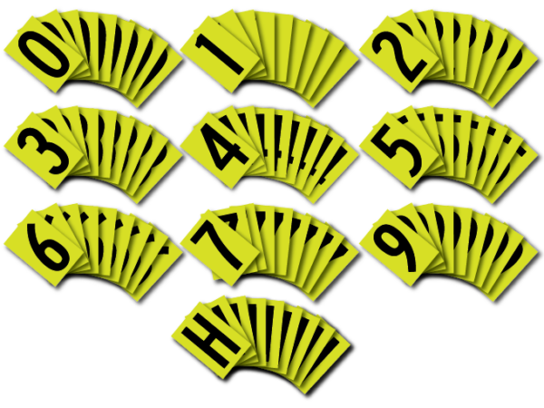 Vehicle Number sets (50mm high numbers) - Pack of 50