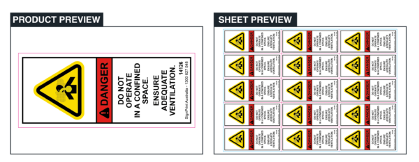 Do Not Operate Confined Space - Sheet of 15