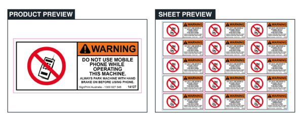 Do Not Use Mobile Phone - Sheet of 15