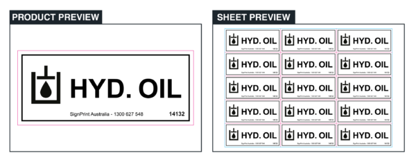 Hyd Oil - Sheet of 15