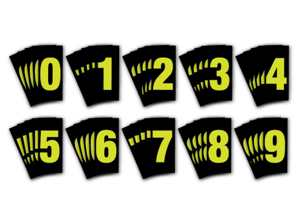 Numbers and prefixes to make your own fleet numbers – Pack of 5 (55mm high numbers)