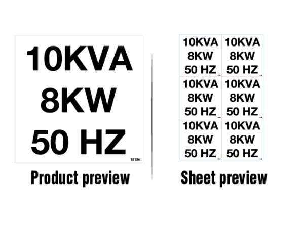 10Kva 8Kw 50 Hz - Sheets of 6