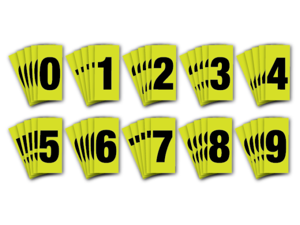 Numbers and prefixes to make your own fleet numbers – Pack of 5 (55mm high numbers)