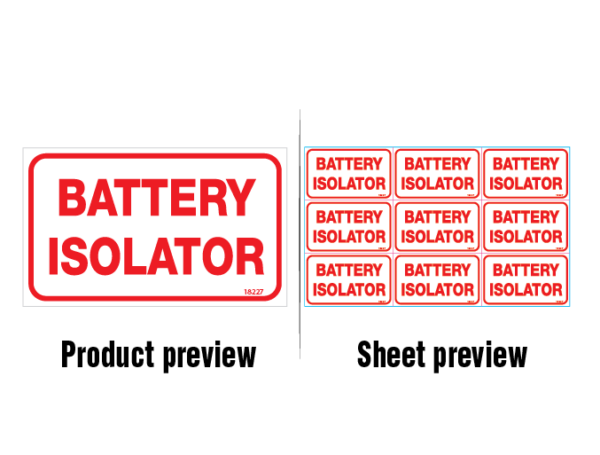 Battery Isolator Sticker