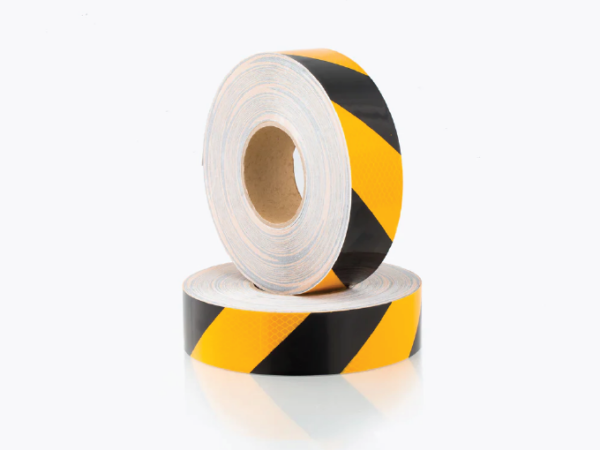 Yellow and Black Striped Class 1 Reflective Tape