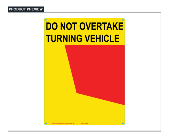 34A - Do Not Overtake Turning Vehicle - Square Marker