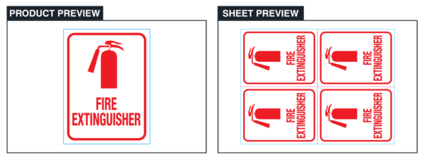 Fire Extinguisher Decal - Sheet of 4