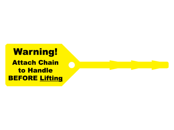 Warning - Attach Chain to Handle Before Lifting Tag - 50 Pack