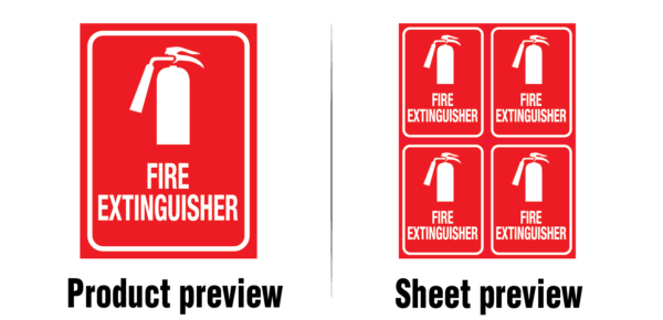 Fire Extinguisher - Sheet of 4