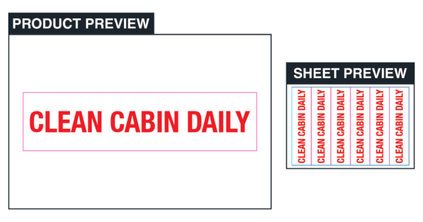 Clean cabin daily - Decal - Sheet of 6