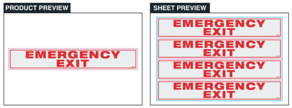 Emergency Exit - Supplied in sheets of 4