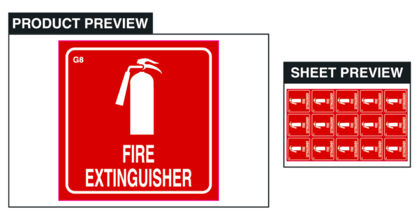 Fire Extinguisher - Sheet of 15