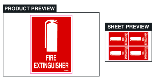 Fire Extinguisher - Sheet of 4