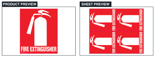 Fire Extinguisher - Sheet of 4