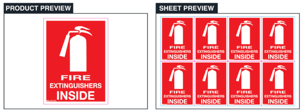 Fire Extinguisher Inside - Sheet of 8