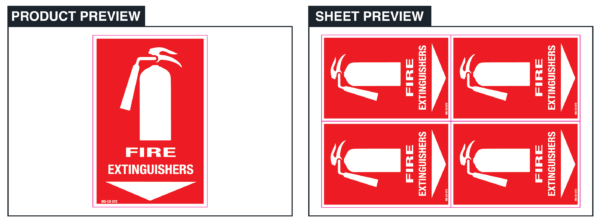 Fire Extinguisher - Sheet of 4