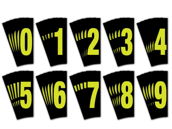 Numbers and prefixes to make your own fleet numbers – Pack of 5 (195mm high numbers)