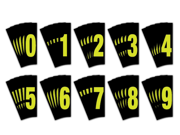 Numbers and prefixes to make your own fleet numbers – Pack of 5 (110mm high)