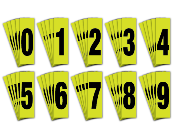 Numbers and prefixes to make your own fleet numbers – Pack of 5 (195mm high numbers)