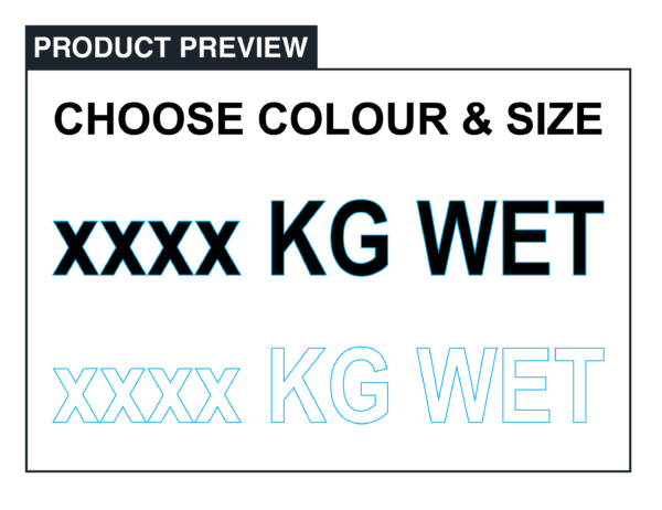 Wet Weight Decal 10 yr