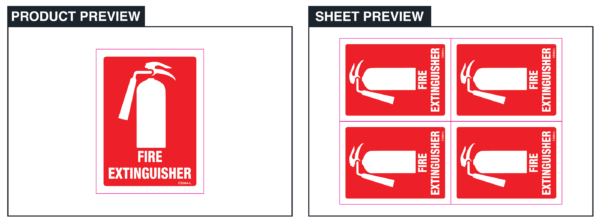 Fire Extinguisher - Supplied in sheets of 4